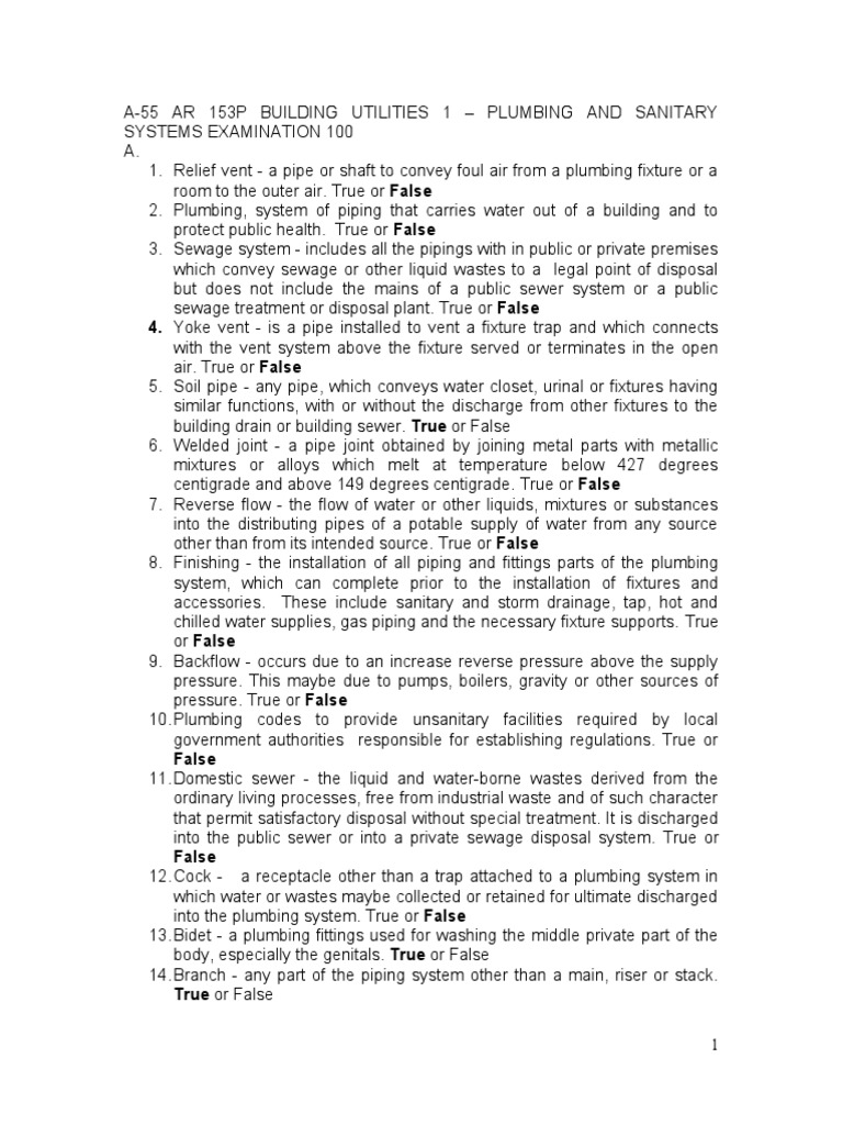 Yoke Vent Is A Pipe Installed To Vent A Fixture Trap and Which