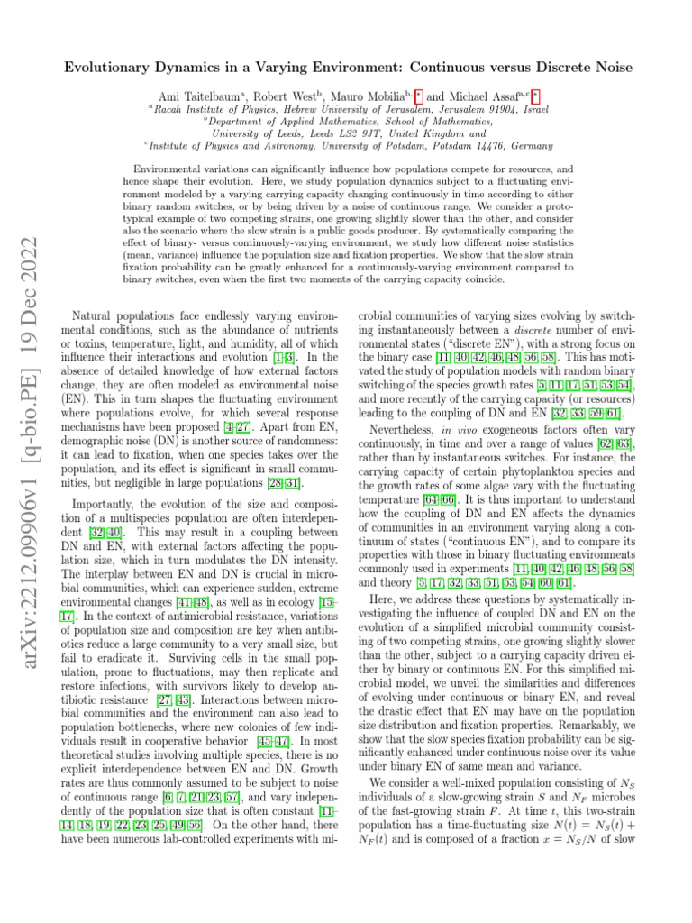 Evolutionary dynamics 2 pdf evolution ecology