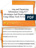 Gathering and Organizing Information Using ICT Advantages and Disadvantages of Using Online Tools To Gather Data