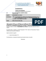 Niversidad Nacional Del Altiplano: INFORME #033-2022-UNA-UEI/ARTE/YFLV