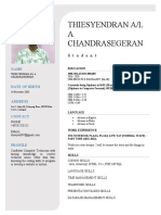Thiesyendran A/L A Chandrasegeran: Student