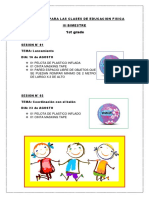1st Grade: Materiales para Las Clases de Educacion Fisica Iii Bimestre