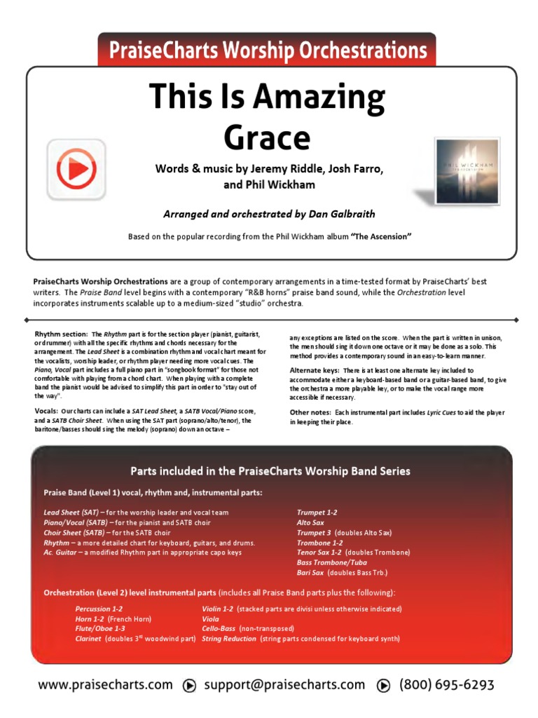 This Is Amazing Grace Words & Music by Jeremy Riddle, Josh Farro, and Phil Wickham PDF