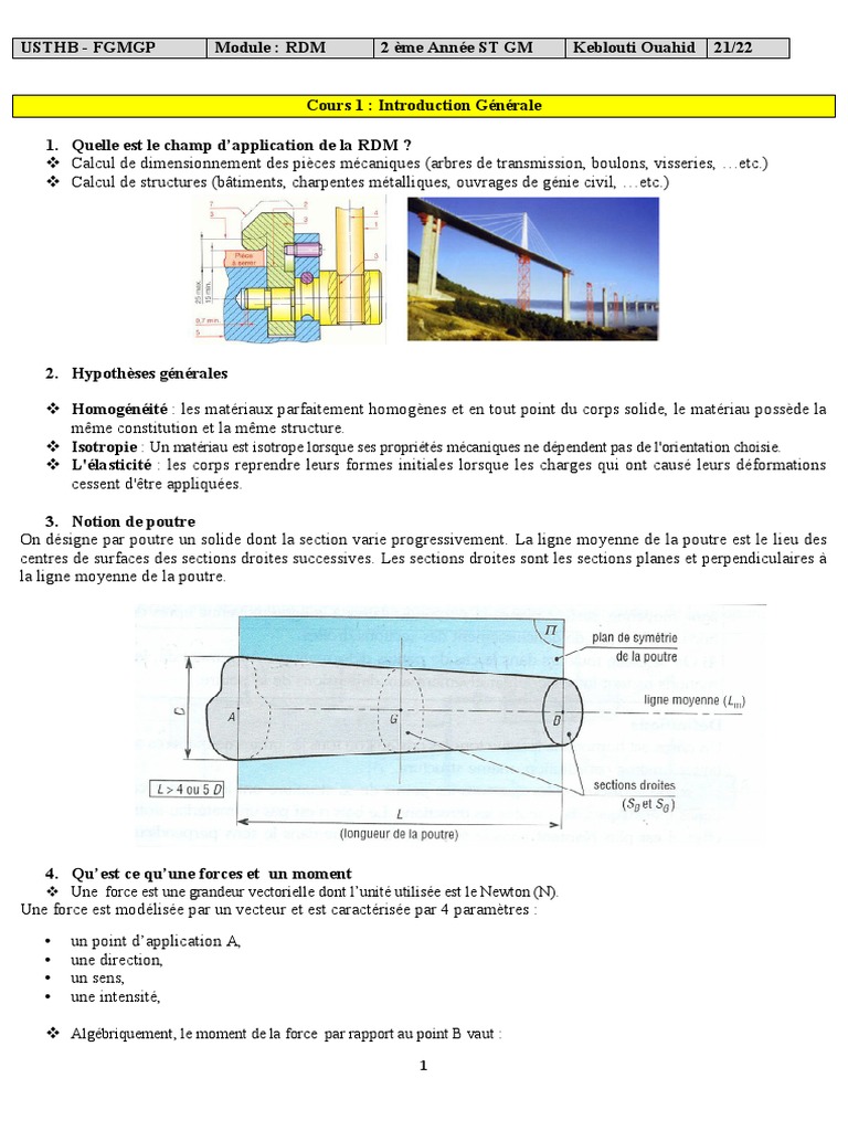 Cours de Résistance des Matériaux RDM | PDF | Résistance des matériaux ...
