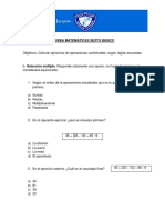 6° Año Matemáticas Evaluación 1