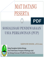 Selamat Datang Peserta: Sosialisasi Pendewasaan Usia Perkawinan (Pup)