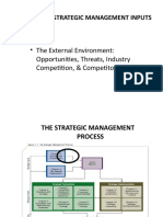 The External Environment: Opportunities, Threats, Industry Competition, & Competitor Analysis