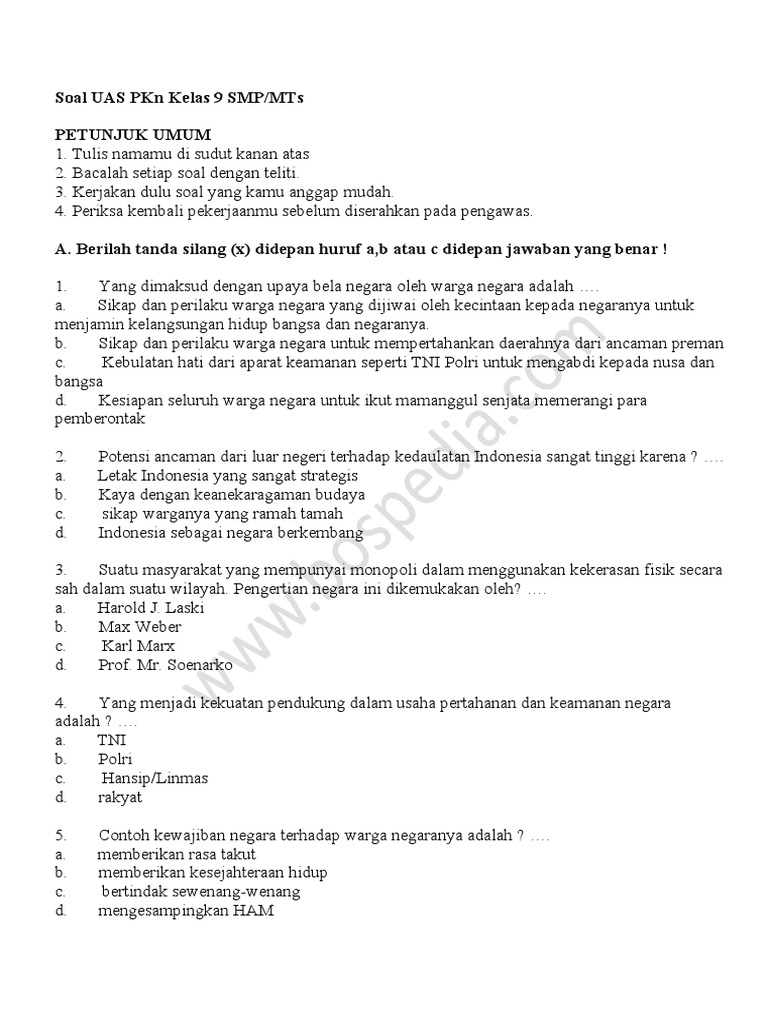 Latihan Soal UAS IPS Kelas 9 SMP Semester 1 Kurikulum Merdeka dengan Kunci Jawaban