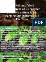 Growth and Yield Development of Cucumber (Cucumis Sativus L.) in Performing Different Bio Fertilizer