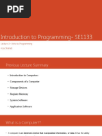 Introduction To Programming-SE1133