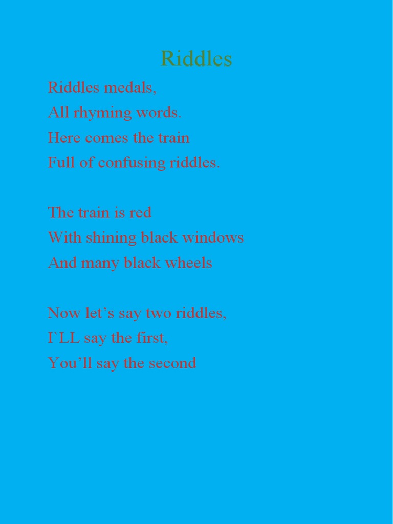 Riddles poem PDF