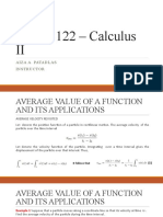 Calc II - Average Function Value & Cylindrical Shell Volume