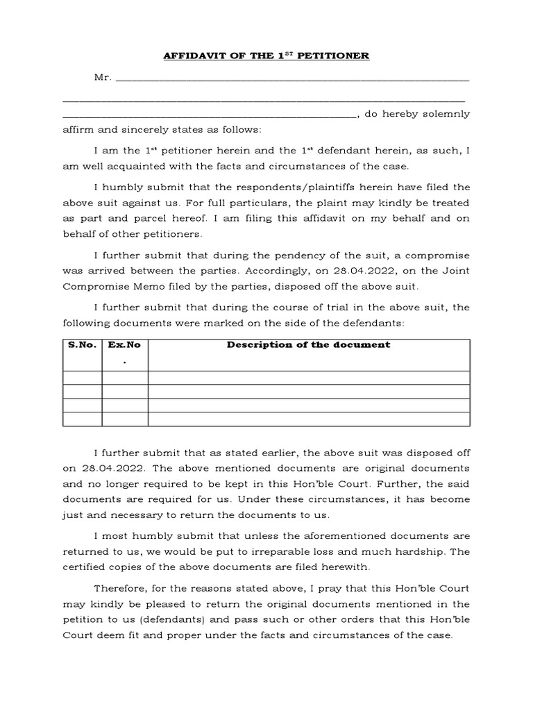 Dinesh Return Application PDF
