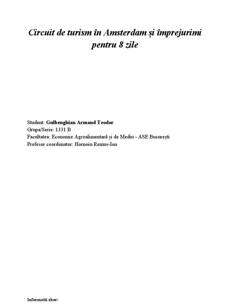 Proiect Ec Turism | PDF