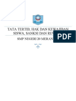 Tata Tertib, Hak Dan Kewajiban Siswa, Sanksi Dan Reword: SMP Negeri 20 Merangin