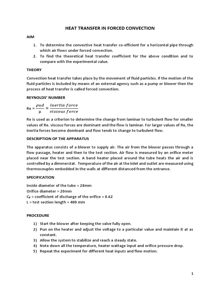 Heat Transfer in Forced Convection | PDF | Fluid Dynamics | Heat Transfer