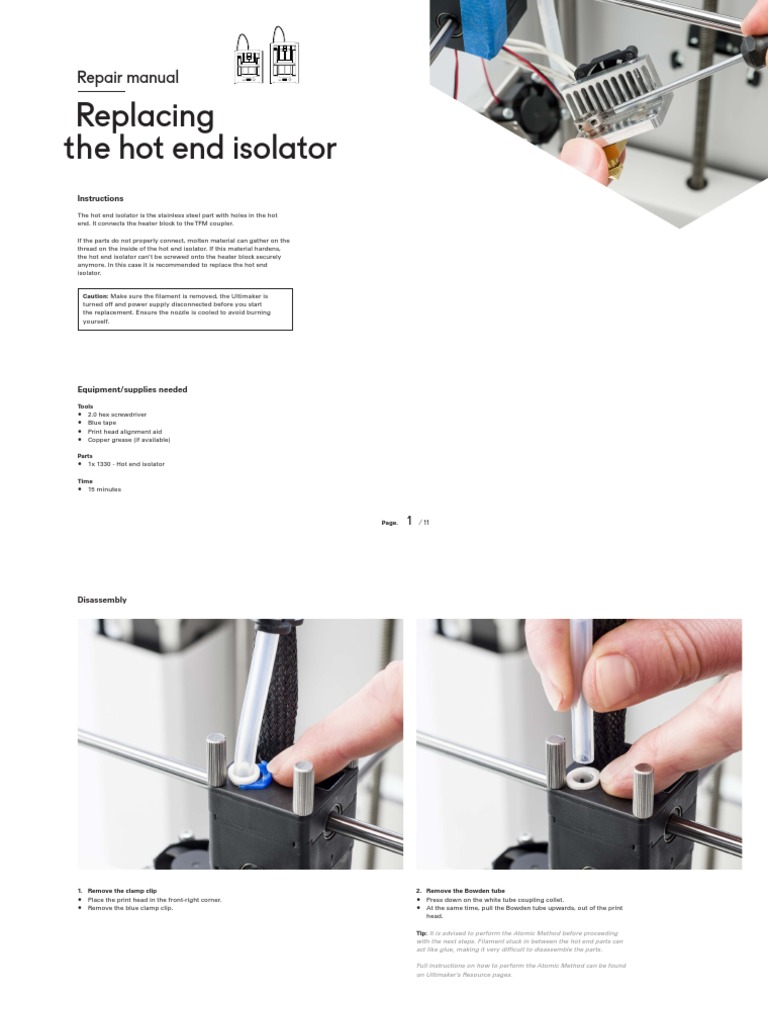 Replace hot end isolator guide PDF Screw Machines