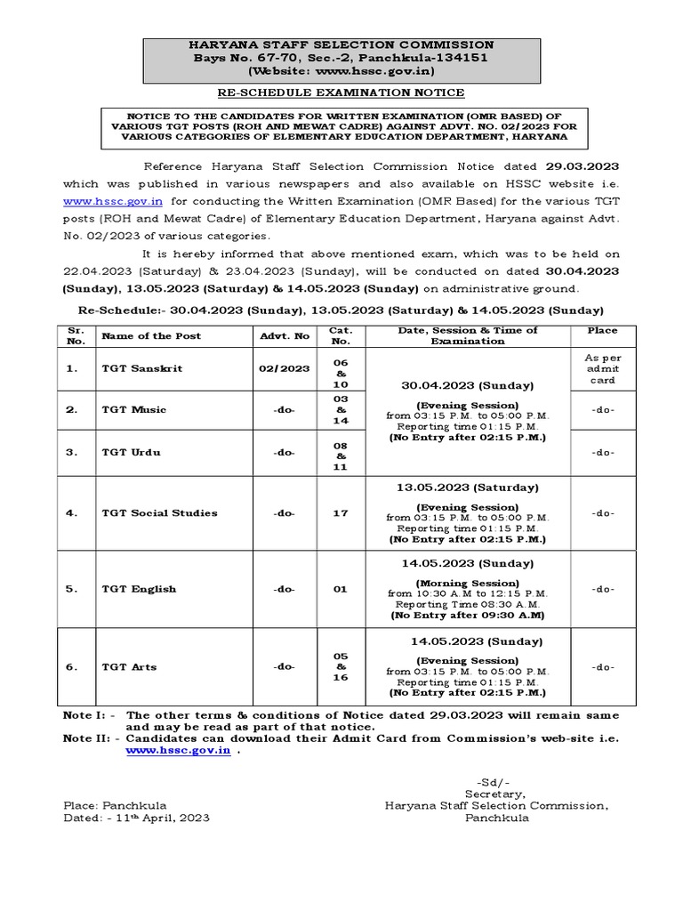 Haryana staff selection commission bays no 67 70 sec 2 panchkula