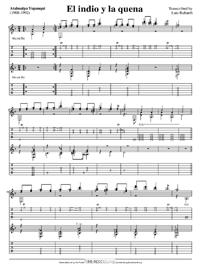 Free Scores Com Yupanqui Atahualpa Indio Quena Atahualpa Yupanqui