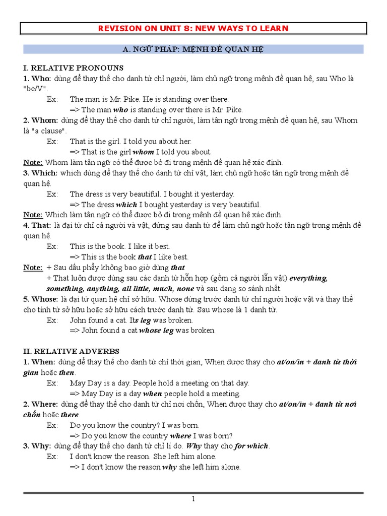 Revision On Unit 8: New Ways To Learn: something, anything, all little ...