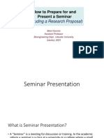 How to Prepare and Present an Effective Seminar