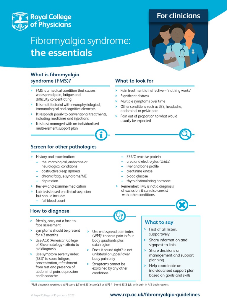 Information Sheet For Clinicians 0 PDF Fibromyalgia Symptoms