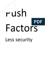 Push Factors: Less Security