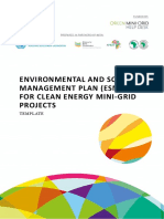 Environmental and Social Management Plan (Esmp) For Clean Energy Mini-Grid Projects