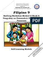 Filipino 9: Ikatlong Markahan-Modyul 6 - Week 6: Pang-Abay Na Pamanahon Panlunan at Pamaraan