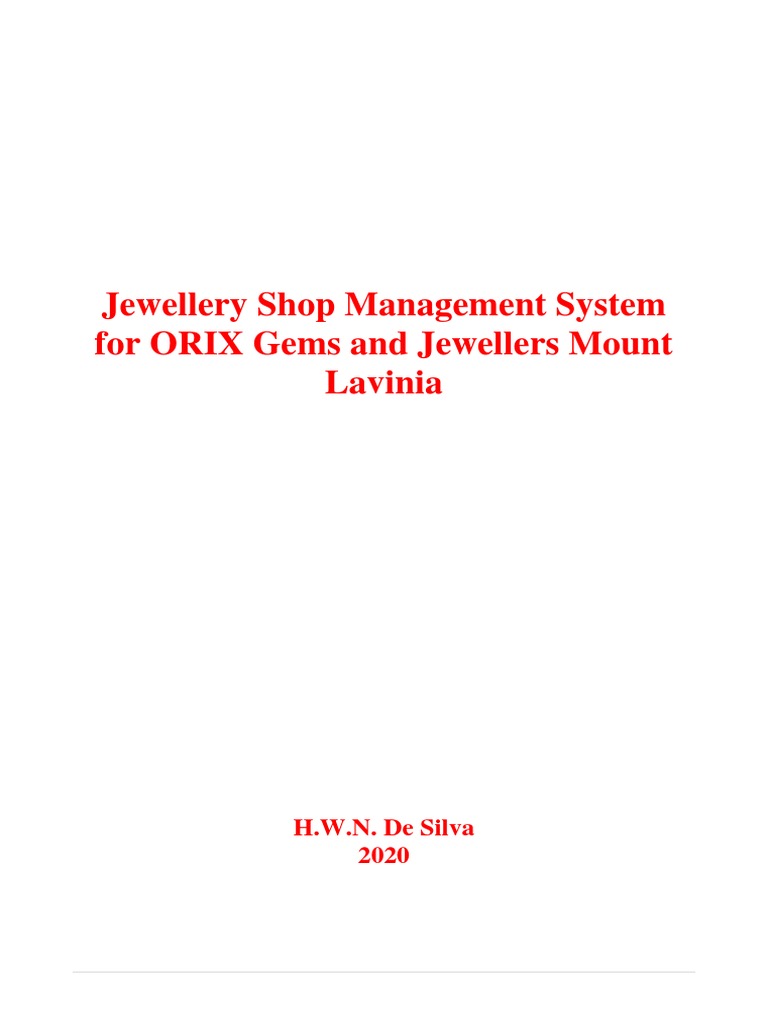 Jewellery Management System | PDF | Databases | World Wide Web