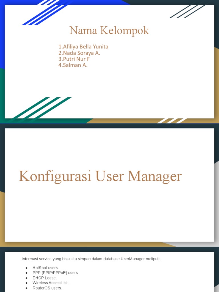 Konfigurasi User Manager MikroTik | PDF