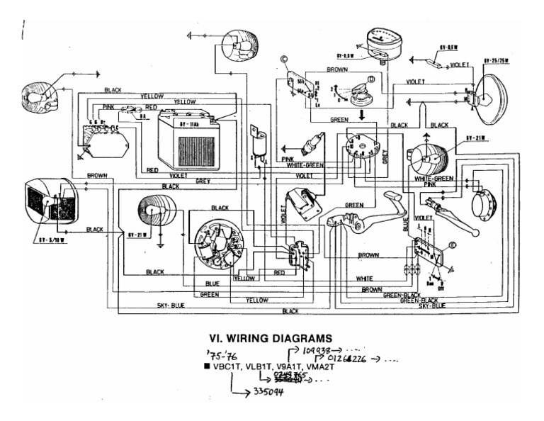 Vespa Wiring Diagram 75 76ves | PDF