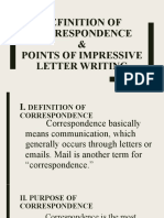 Definition of Correspondence & Points of Impressive Letter Writing