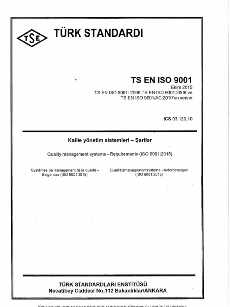 Ts En Iso 9001 2015 Pdf