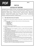 Unit Iii Levels of Testing