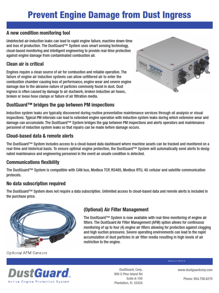 DustGuard Spec Sheet V2-EN | PDF | Engines | Cloud Computing