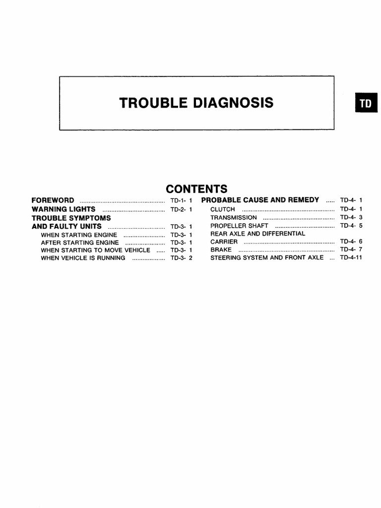 Trouble Diagnosis PDF Clutch Manual Transmission