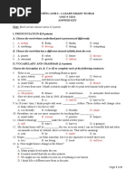 Tiếng Anh 6 Smart World - Unit 9 Test - Answer key
