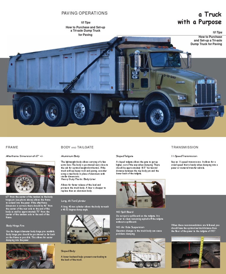 Tri-Axle Dump Truck Setup for Paving | PDF | Truck | Land Transport
