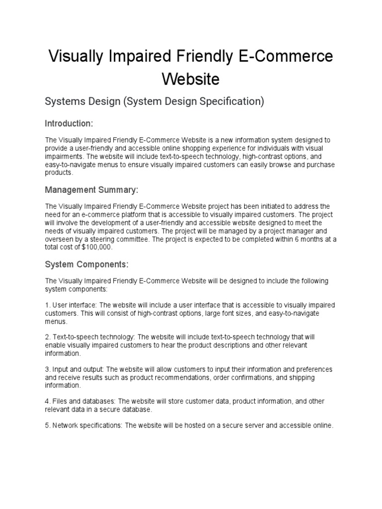 Accessible E-Commerce System Design | PDF | Websites | E Commerce