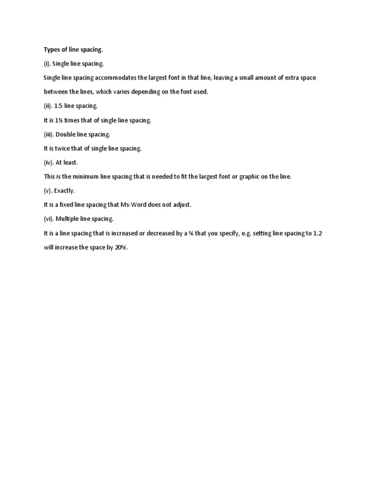 Types of line spacing pdf