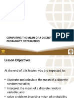 PSUnit I Lesson 3 Computing The Mean of A Discrete Probability Distribution