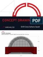 DomeShelter concept drawings for 21m x 12m structure