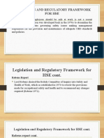 Legislation and Regulatory Framework For Hse