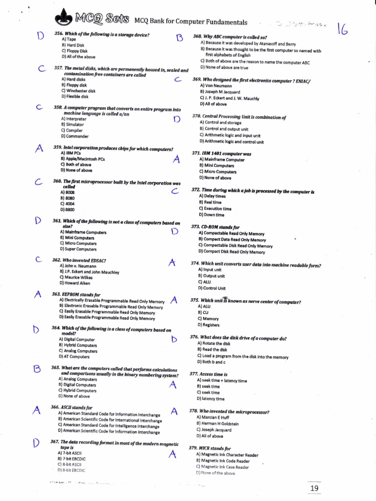 IMG 0091 MCQ Bank For Computer Fundamentals MRC 16 PDF Floppy