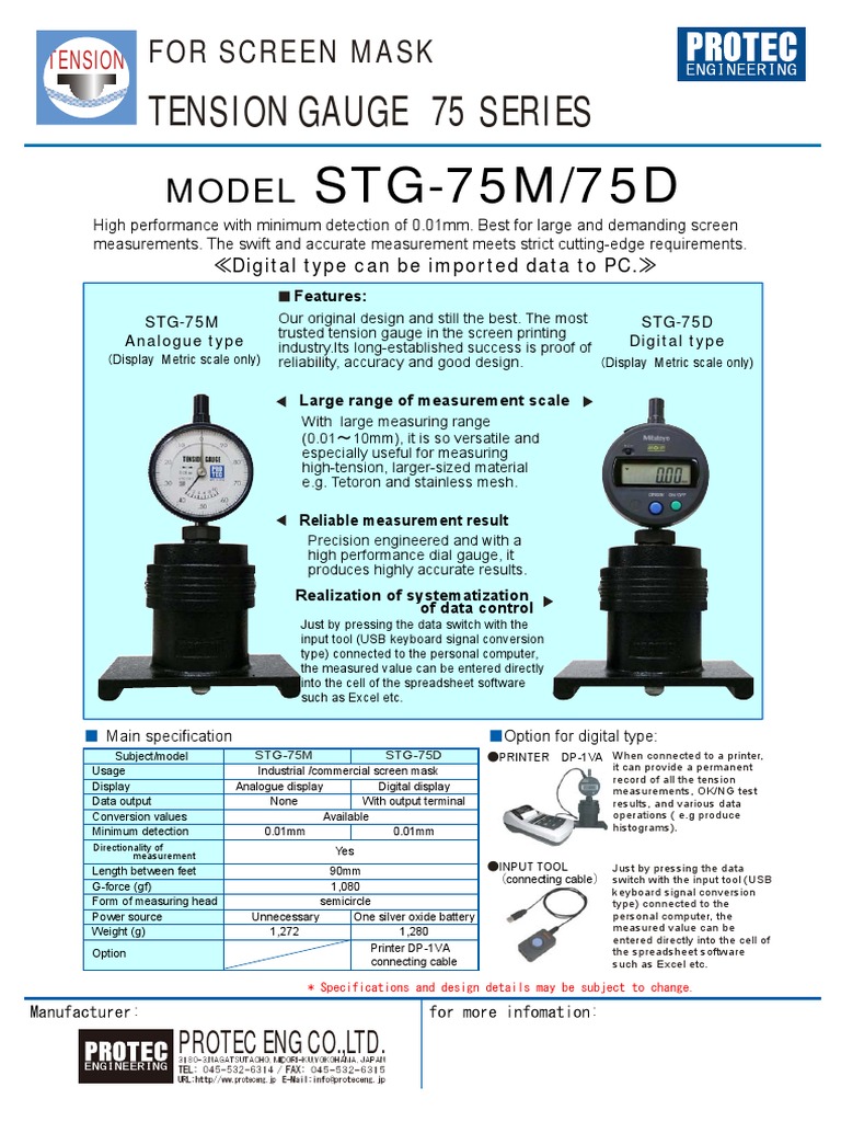 STG-75 Series Tension Gauge Overview | PDF | Personal Computers ...