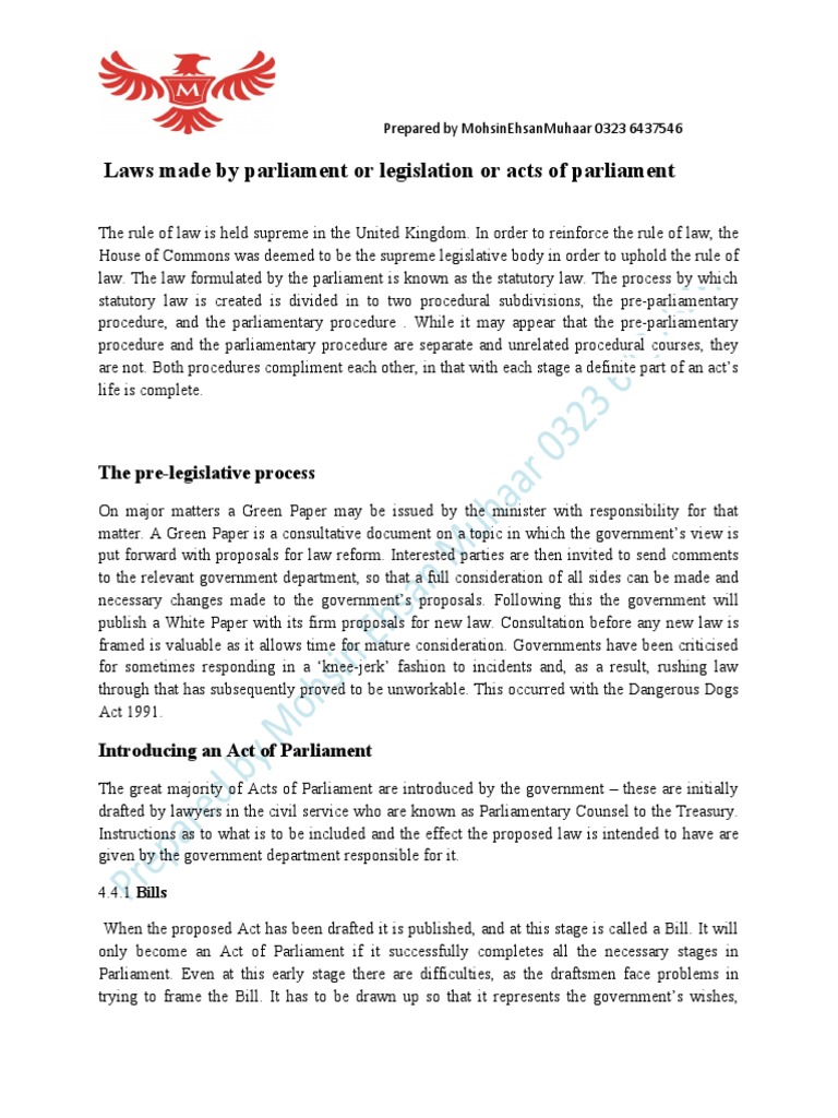 Laws Made by Parliament by Book PDF Bill (Law) Royal Assent