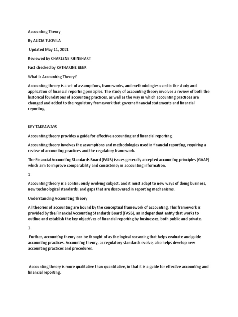Accounting Theory 1 Pdf Accounting Financial Accounting Standards