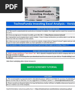 Technofunda Investing Excel Analysis - Version 2.0: Watch Screener Tutorial