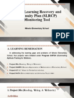 School Learning Recovery and Continuity Plan (SLRCP) Monitoring Tool